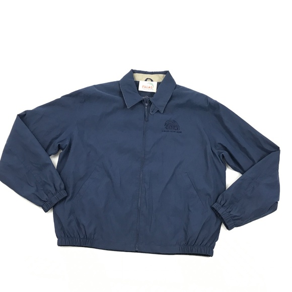 VINTAGE PALMS Casino Jacket Size L Blue Bomber - Picture 2 of 8